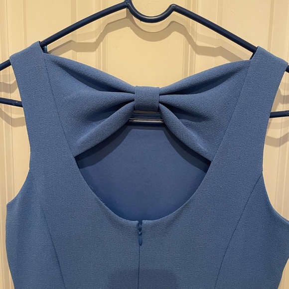 Vince Camuto Fit & Flare Bow Dress 2 Sleeveless Cut Out Blue - Picture 3 of 8